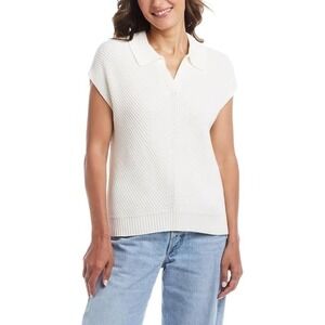 Weatherproof Vintage Ladies' Cotton Cap Sleeve Sweater White Large New with tags